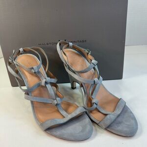 Halston Heritage Suede Ice Blue Kami Sandal Size 7B